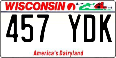 WI license plate 457YDK