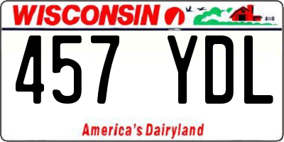 WI license plate 457YDL