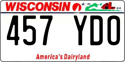 WI license plate 457YDO