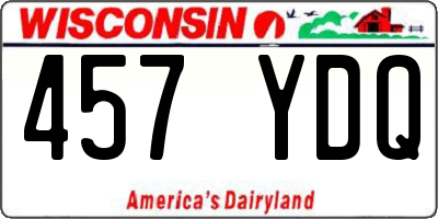 WI license plate 457YDQ