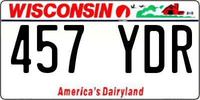 WI license plate 457YDR