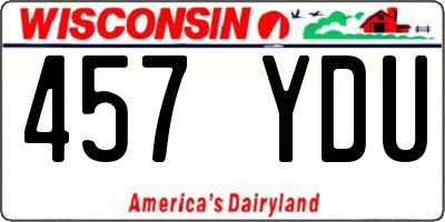 WI license plate 457YDU