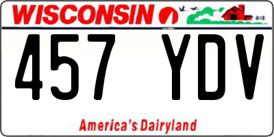 WI license plate 457YDV
