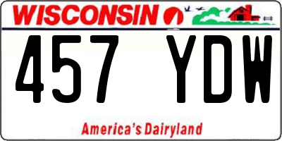 WI license plate 457YDW