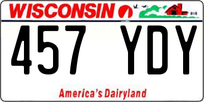 WI license plate 457YDY