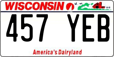WI license plate 457YEB