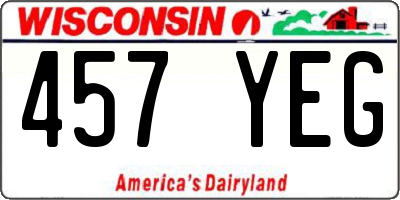 WI license plate 457YEG