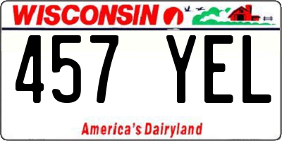 WI license plate 457YEL