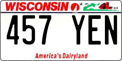 WI license plate 457YEN