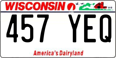 WI license plate 457YEQ