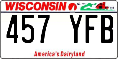 WI license plate 457YFB