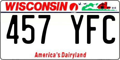 WI license plate 457YFC