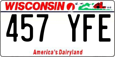 WI license plate 457YFE