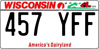 WI license plate 457YFF