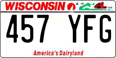 WI license plate 457YFG