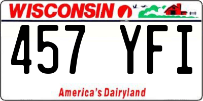 WI license plate 457YFI