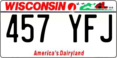 WI license plate 457YFJ