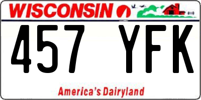 WI license plate 457YFK