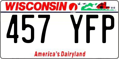 WI license plate 457YFP