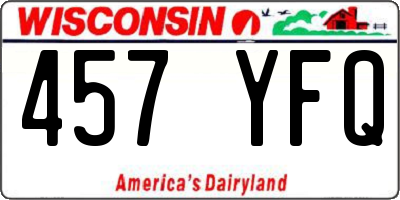 WI license plate 457YFQ