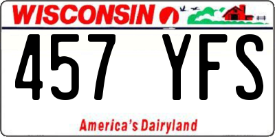 WI license plate 457YFS