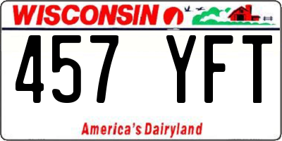 WI license plate 457YFT
