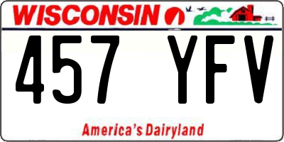 WI license plate 457YFV