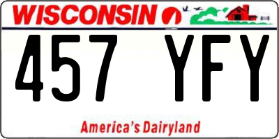 WI license plate 457YFY