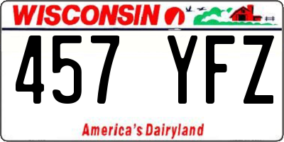 WI license plate 457YFZ