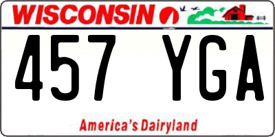 WI license plate 457YGA