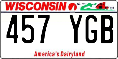 WI license plate 457YGB