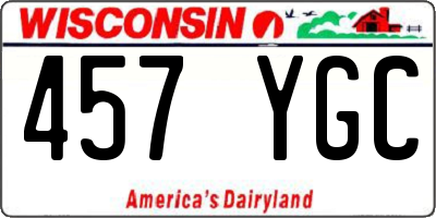 WI license plate 457YGC