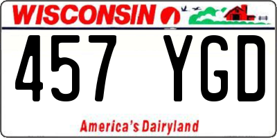 WI license plate 457YGD