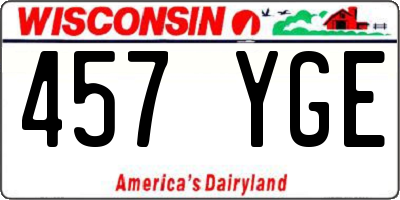 WI license plate 457YGE