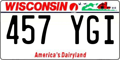 WI license plate 457YGI