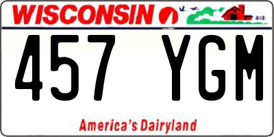 WI license plate 457YGM