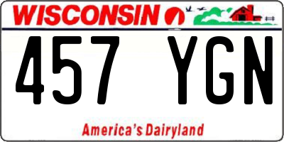 WI license plate 457YGN