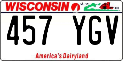 WI license plate 457YGV