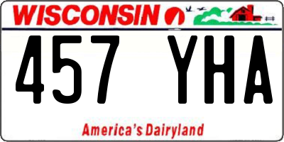 WI license plate 457YHA