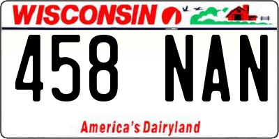 WI license plate 458NAN