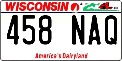 WI license plate 458NAQ