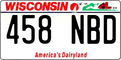 WI license plate 458NBD