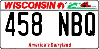 WI license plate 458NBQ