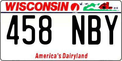 WI license plate 458NBY