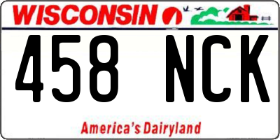 WI license plate 458NCK
