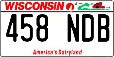 WI license plate 458NDB