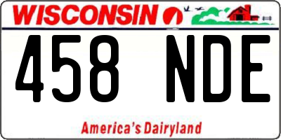 WI license plate 458NDE