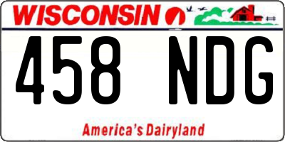 WI license plate 458NDG