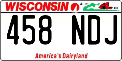 WI license plate 458NDJ