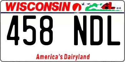 WI license plate 458NDL